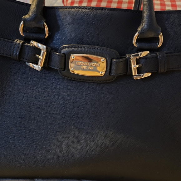 Michael Kors Black Handbag with Gold Accents - Picture 2 of 12